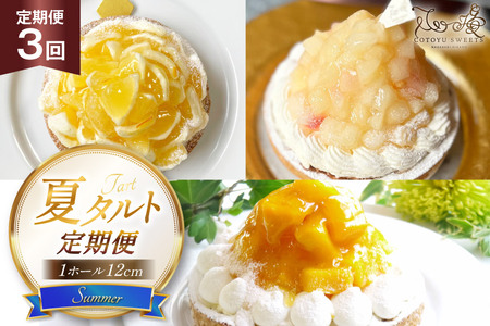 タルト 夏タルトA 1ホール 12cm 3回 定期便 夏香 白桃 マンゴー [心優-Cotoyu sweets- 長崎県 平戸市 hr42bjo490184]