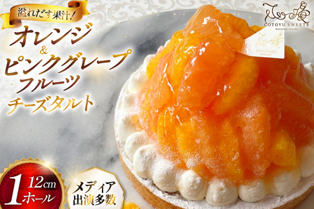 フルーツ タルト オレンジ & ピンク グレープフルーツ チーズタルト 1ホール 12cm [心優-Cotoyu Sweets- 長崎県 平戸市 hr42bjo490195]