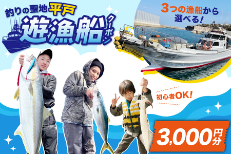 釣り船 遊漁船 クーポン 3000円分[南部遊漁船組合 長崎県 平戸市 hr42bjw920000]