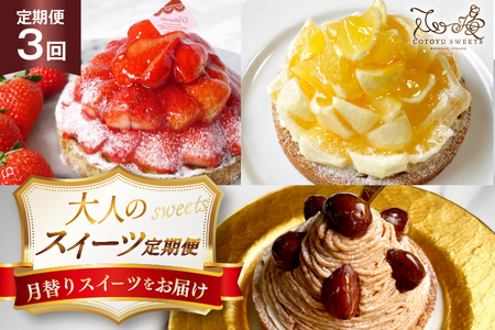 ケーキ タルト 1ホール 12cm 12種 食べ比べ 各回1ホール 3回 定期便 総計3ホール [心優-Cotoyu sweets- 長崎県 平戸市 hr42bjo490222]