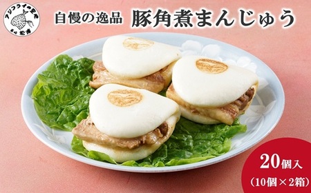 自慢の逸品、豚角煮まんじゅう20個(１箱10個入り×2箱）( 角煮 角煮まんじゅう 豚角煮 角煮まん 個包装 中華 )【C5-039】