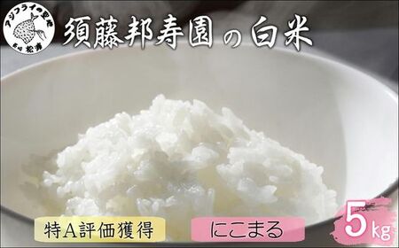 [令和7年産米]須藤邦寿園の白米 通算9回特A獲得米 にこまる5kg( 米 コメ お米 にこまる 5kg 5キロ 甘い 甘み 粘り 精米 国産 送料無料 )