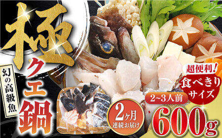 [全2回定期便]対馬 産 クエ 鍋 セット 600g (2〜3人前)[対馬市][対馬地域商社]九州 長崎 海鮮 