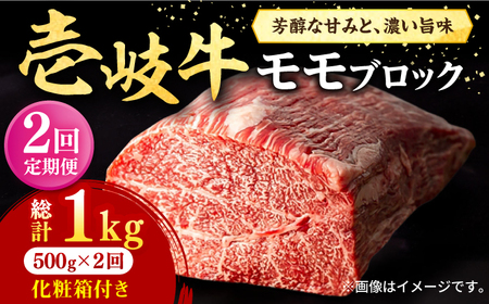 [全2回定期便] 壱岐牛 モモブロック 500g[化粧箱付き][壱岐市][株式会社イチヤマ] 肉 牛肉 モモ ブロック ステーキ BBQ[JFE128] 九州