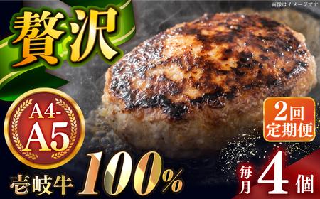 [全2回定期便]壱岐牛100% プレミアムハンバーグ 150g×4 [壱岐市][KRAZY MEAT] A5 A4 冷凍 和牛 肉 牛肉 BBQ ハンバーグ 贈答品