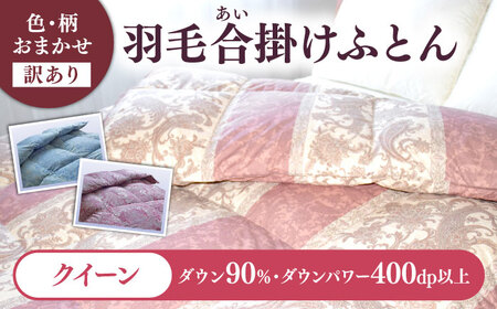 [訳あり] 色柄おまかせ クイーン 羽毛合掛けふとん シルバープリンセスダック ダウン90% ダウンパワー400dp [壱岐市] [富士新幸九州]