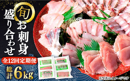 【全12回定期便】壱岐島産  旬のお刺身盛り合わせ 計500g前後 （ 3～4人前 ） 《壱岐市》【こころ壱岐水産】 [JCF008] 120000 120000円 12万円