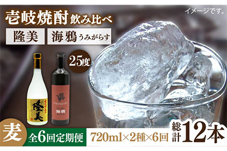 [全6回定期便]隆美焼酎25度と海鴉25度のセット [JDB190] 84000 84000円 コダワリ麦焼酎・むぎ焼酎 こだわり麦焼酎・むぎ おすすめ・ おススメ・ 人気・ 定番・ 通販・ お取り寄せ・ 自宅用・ 贈答