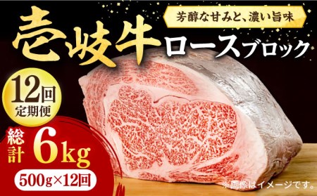 [全12回定期便] 壱岐牛 ロースブロック 500g[壱岐市][株式会社イチヤマ][JFE049] 冷凍配送 黒毛和牛 A5ランク 定期便 赤身 焼肉 焼き肉 ブロック肉 塊肉 牛肉 ロース ステーキ BBQ 360000 360000円 焼肉用