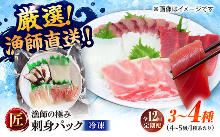 【12回定期便】漁師の極み刺身パック（匠）1皿 五島市/Sun Sea Go Company 魚 おまかせ お任せ 鮮魚 五島列島[PGL024]