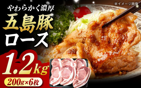 五島豚 極厚 ロース 1.2kg (200g×6枚) 五島市/肉のマルヒサ [PCV009] 国産豚 豚肉 ブランド豚 焼き肉