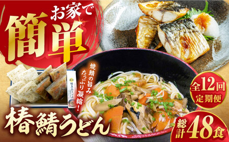 【全12回定期便】 椿鯖うどん （具だくさん 五島うどん） 4人前 【大河内商店】 [PAQ019]