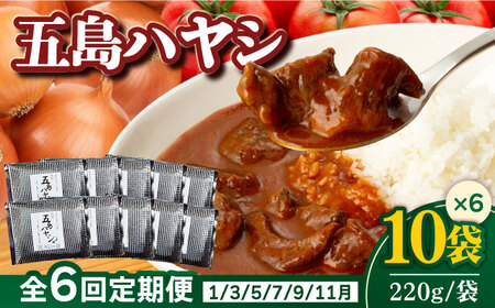 【全6回定期便】【五島牛と五島産の食材を使用したレトルト商品】こだわりの五島ハヤシ 10袋セット  五島市 / 出口さんご [PBK020] ハヤシライス レトルト ブランド牛 五島牛 トマト たまねぎ 本格 お取り寄せ 
