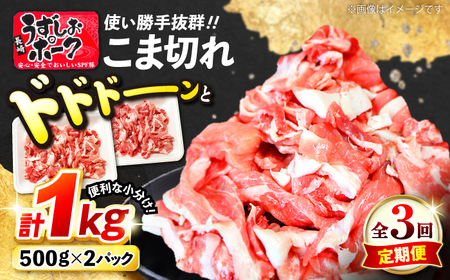 3回定期便 長崎うずしおポーク こま切れ 1kg CAG311 こま切れ 訳あり