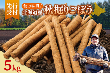 北海道十勝清水町産 秋堀りごぼう 5kg[2026年秋発送予定]牛蒡 ゴボウ