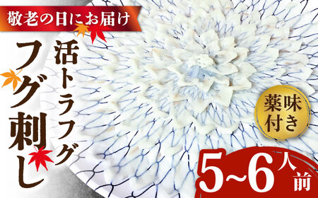 [敬老の日にお届け!]活トラフグ フグ刺し(5?6人前) / ふぐ フグ 河豚 トラフグ ふぐ刺し / 南島原市 / ながいけ 