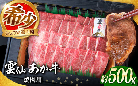 [希少]雲仙 あか牛 焼肉用 500g / 国産 長崎和牛 牛 牛肉 冷凍 / 南島原市 / 株式会社高田牧場
