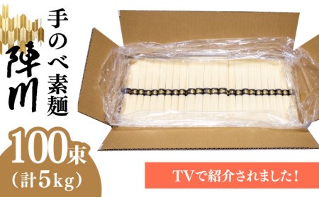 [手のべ陣川]熟成麺 島原 手延べ そうめん 5kg /L-100/ 化粧箱 / 南島原市 / ながいけ 