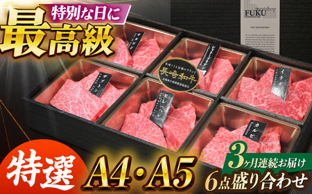 [3回定期便][特選6点]長崎和牛焼肉[ECS062]国産 長崎和牛 焼肉 牛肉 焼肉 定期便 焼肉セット 定期便 和牛 焼肉 定期便