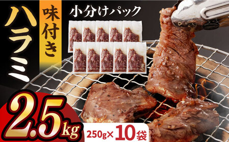 【塩だれ味】九州産 和牛 ハラミ 250g×10パック（計2.5kg）牛肉 焼肉 BBQ 焼き肉＜岩永ホルモン＞[EAX088]