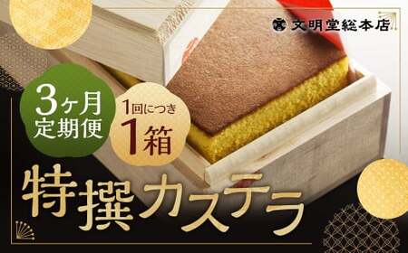 [3ヶ月定期便]特撰カステラ 1号 / 1号(580g) 和三盆糖・カステラ専用卵使用 長崎 文明堂