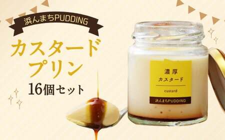 【2026年6月発送】カスタードプリン 80g×16個 セット 浜んまちPUDDING