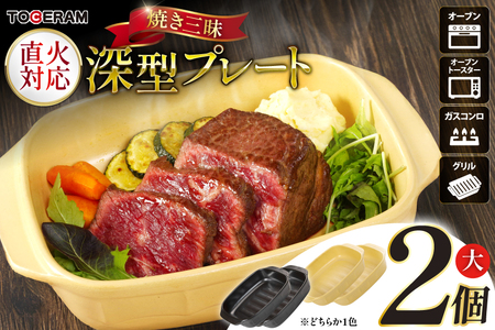 焼き三昧 深型プレート大 2個セット [トーセラム 長崎県 東彼杵町 hs42bag480029]