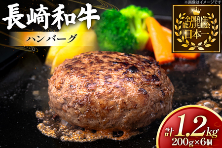 ハンバーグ 長崎和牛 100% ハンバーグ (200g×6個) [黒牛 長崎県 東彼杵町 hs42bag750077] 牛肉100% 肉 お肉 おかず