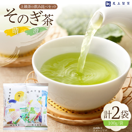 お茶 緑茶 茶葉 そのぎ茶 「澄」「晴」 100g 2本 [尾上製茶 長崎県 東彼杵町 hs42beb820000]