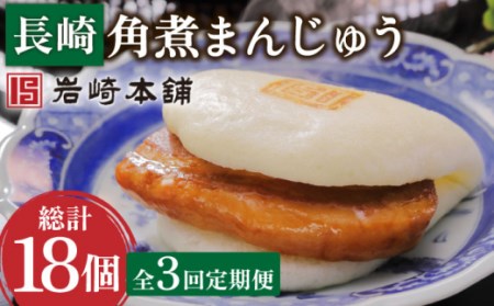 [3回定期便]長崎角煮まんじゅう 6個 (総計18個)[株式会社岩崎食品] [OCT002] / 角煮 かくに 饅頭 角煮饅頭 長崎角煮まんじゅう おかず 惣菜 角煮 まんじゅう