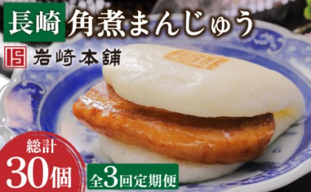 [3回定期便]長崎角煮まんじゅう 10個 総計30個[岩崎本舗][OCT022]角煮角煮角煮角煮角煮角煮