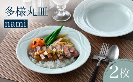 【波佐見焼】多様丸皿 2枚セット（nami）食器 プレート【正右衛門窯】[BG14] 波佐見焼