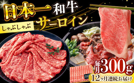 【12回定期便】【厳選部位】A4-A5 長崎和牛 サーロイン しゃぶしゃぶ すき焼き用 300g  [DBS096]