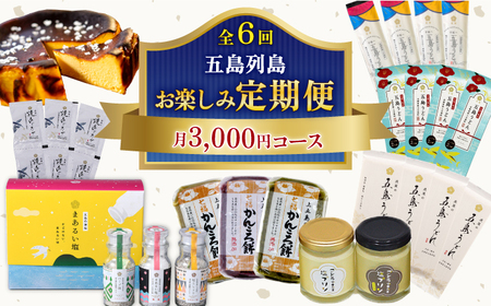 [全6回定期便]五島列島 お楽しみ定期便 月3,000円コース[虎屋][RBA051] 五島うどん うどん かんころ餅 塩 あご出汁 詰め合わせ 五島うどん うどん かんころ餅 塩 あご出汁 詰め合わせ 