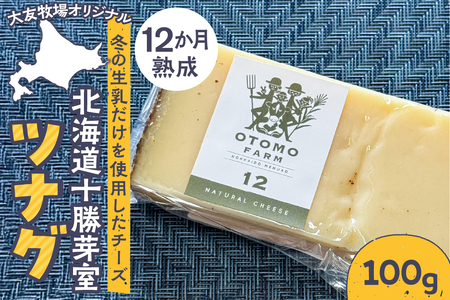 北海道十勝芽室町 大友牧場のツナグ100g 12ヶ月以上熟成 チーズ 熟成 ハードチーズ サンドイッチ 北海道 十勝 芽室町 me077-003c