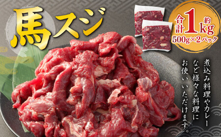 馬スジ 約1kg (約500g×2パック) 馬肉 馬 熊本 すじ肉 馬すじ 国産