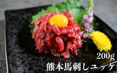 熊本 馬刺し ユッケ 約200g (約50g×4個) 馬肉 お肉 肉 肉刺し 生肉 生食 国内肥育 食品 ヘルシー 熊本県 熊本市 冷凍
