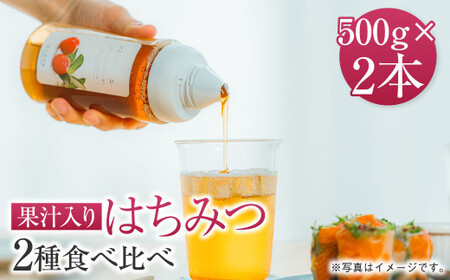 熊本 杉養蜂園 [ゆず蜜×巨峰]果汁入り はちみつ 500g 2種 計1kg 食べ比べ 蜂蜜