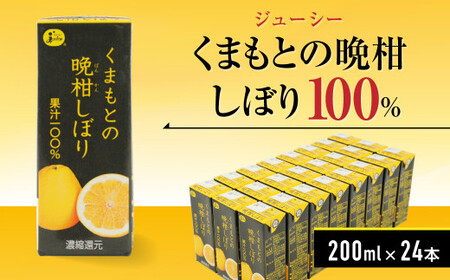 ジューシー くまもとの晩柑しぼり100% ジュース 200ml×24本