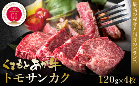 [GI認証]くまもとあか牛トモサンカク 120g×4枚 牛肉 あか牛 ステーキ