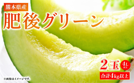 【先行予約】【2025年5月中旬より順次発送】熊本県産 肥後グリーンメロン 2玉 4L以上（合計4Kg以上）