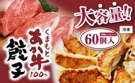 くまもとあか牛 100% 餃子 合計60個 (20個入 1パック)×3パック