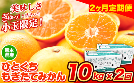 訳あり みかん ひとくちもぎたてみかん 約 10kg (10kg×1箱) 2ヶ月定期便 S-3Sサイズ 訳あり SS 3S ご家庭用 20kg 熊本県産 (荒尾市産含む) 小玉 ご家庭用 フルーツ 熊本 ちょっと 期間限定 フルーツ 秋 旬 柑橘 小玉 温州みかん[10月・11月出荷予定]