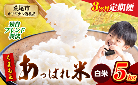 [3ヶ月定期便] 熊本県産 くまもとあっぱれ米 5kg 熊本県産 ふるさと納税 白米 精米 米 こめ ふるさとのうぜい コメ お米 おこめ[お申し込み月の翌月から出荷開始]