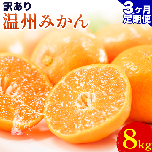 [3ヶ月定期便] 訳あり 温州みかん 約8kg 日本フルーツ株式会社 熊本県 荒尾市 [10月上旬-12月末頃出荷] デコポン 果物 フルーツ スイーツ デザート