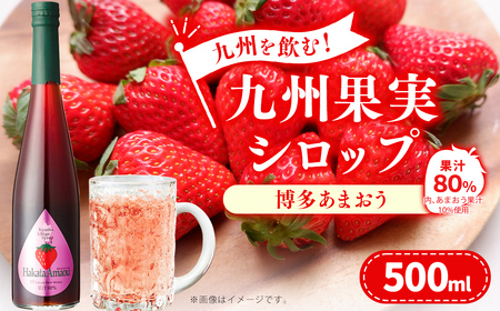 九州を飲む!九州果実 シロップ あまおう 500ml 1本 約25杯分 フルーツ 果物 いちご 苺 ジュース