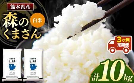[定期3回]森のくまさん 白米 10kg (5kg×2袋)×3回 | 米 こめ お米 おこめ 白米 精米 定期便 熊本県産 熊本県 玉名市