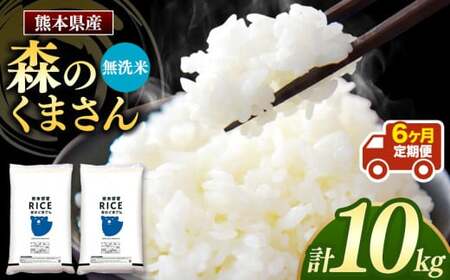 [定期6回]森のくまさん 無洗米 10kg (5kg×2袋)×6回 | 無洗米 米 お米 熊本県 玉名市