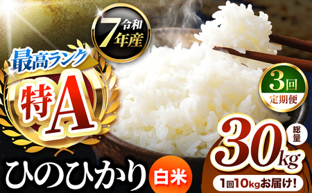 [ 定期便 3回 ]熊本県産 ひのひかり 白米 10kg | お米 米 こめ おこめ 精米 白米 ヒノヒカリ 10キロ ご飯 国産 国産米 定期 くまもと 熊本 熊本県 玉名市 玉名