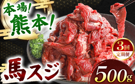 [定期便 3回]馬スジ 500g | 肉 にく お肉 おにく 馬 馬肉 馬スジ 定期 定期便 熊本県 玉名市
